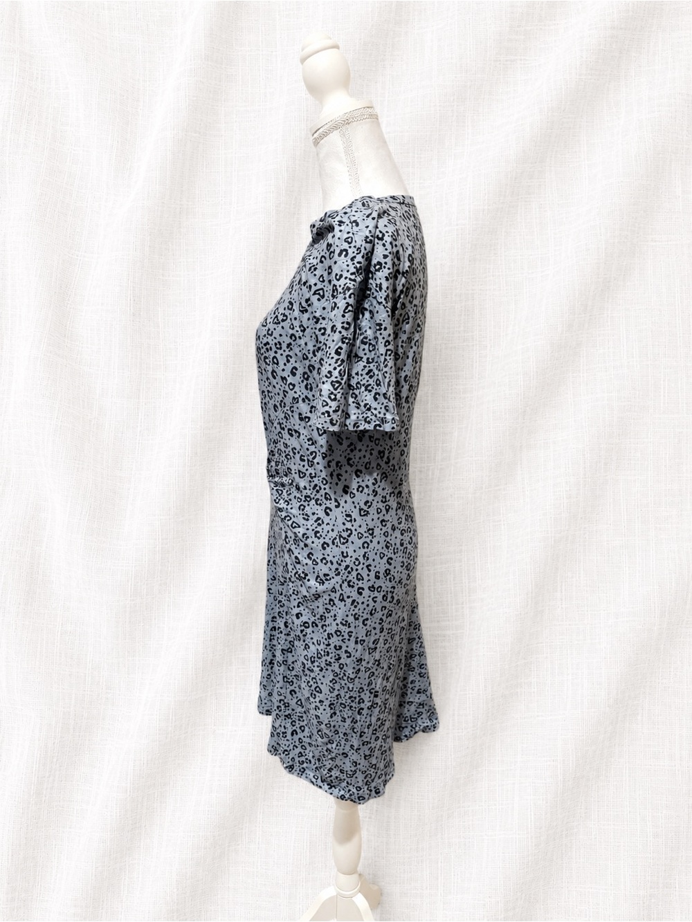 aerie Grey Leopard Knot-Front Midi Dress - Picture 2 of 4